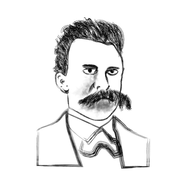 Friedrich Nietzsche drawing by Raimondi