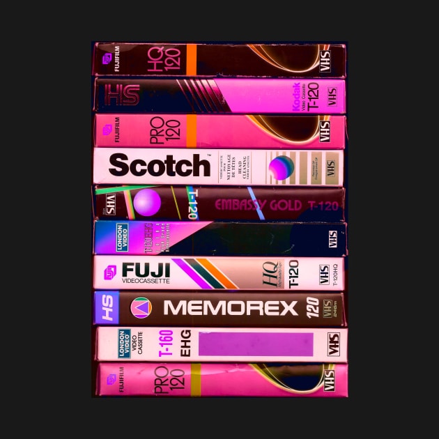 90s Retro VHS Tapes Neon Pink by ShinyPlasticRainbow