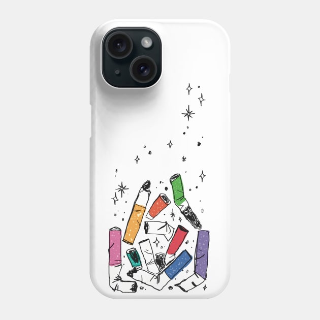 Colorful Cigarette Butts Phone Case by GOWAWA