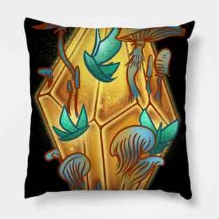 Orange Butterfly Mushroom Crystal Pillow