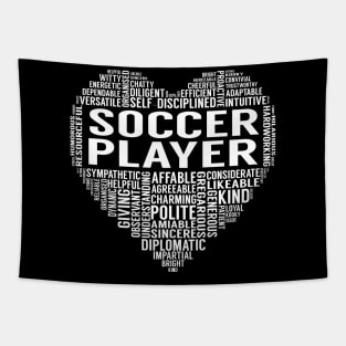 Soccer Player Heart Tapestry
