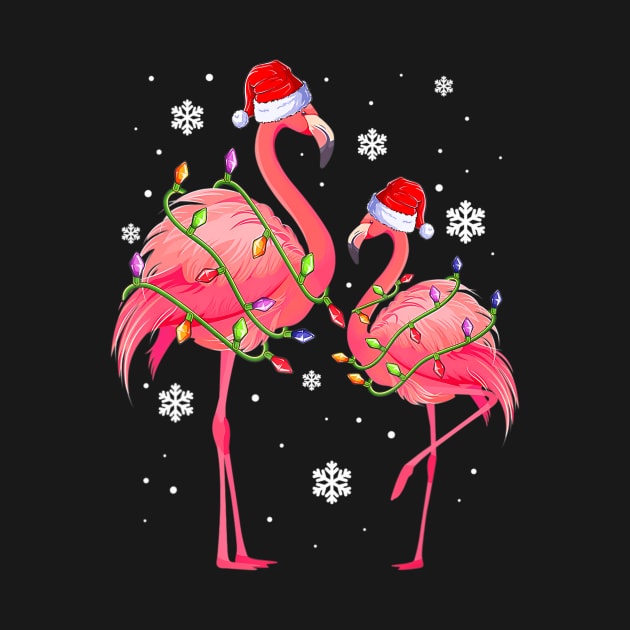 Pink Santa Flamingo Christmas Apparel Funny Girls Women by mccloysitarh