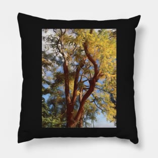 Autumn tree in the breeze Pillow