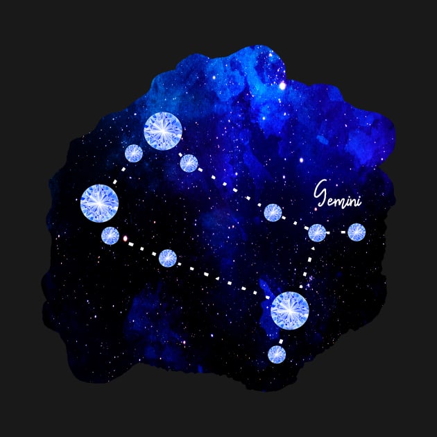 Star Signs and Birth Stones - Gemini Constellation in Sapphire by AnnieBCreative