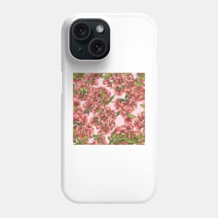 Watercolor quince branch on pink Phone Case