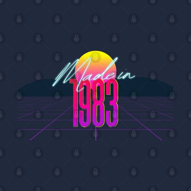 Made In 1983 ∆∆∆ VHS Retro Outrun Birthday Design by DankFutura