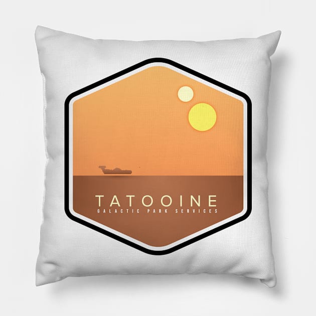 Tatooine Galactic Park Services Pillow by LeesaMay