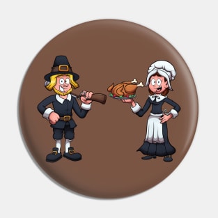 Pilgrim Man And Woman Pin