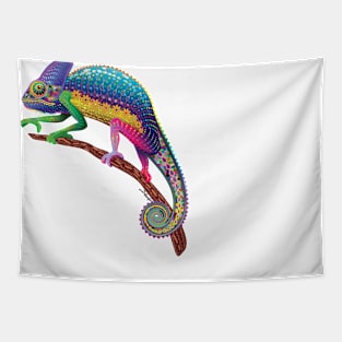 Chameleon Fantasy Rainbow Colors Tapestry