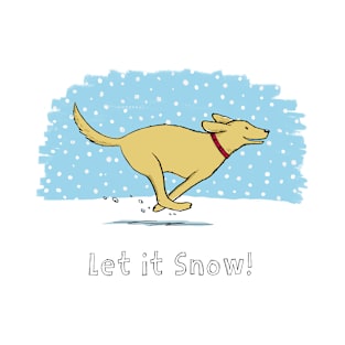 Snow Dog Holiday - Yellow Lab T-Shirt