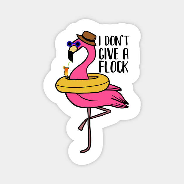 I don't give a Flock, Funny Flamingo Lover Gift Magnet by logiamerch