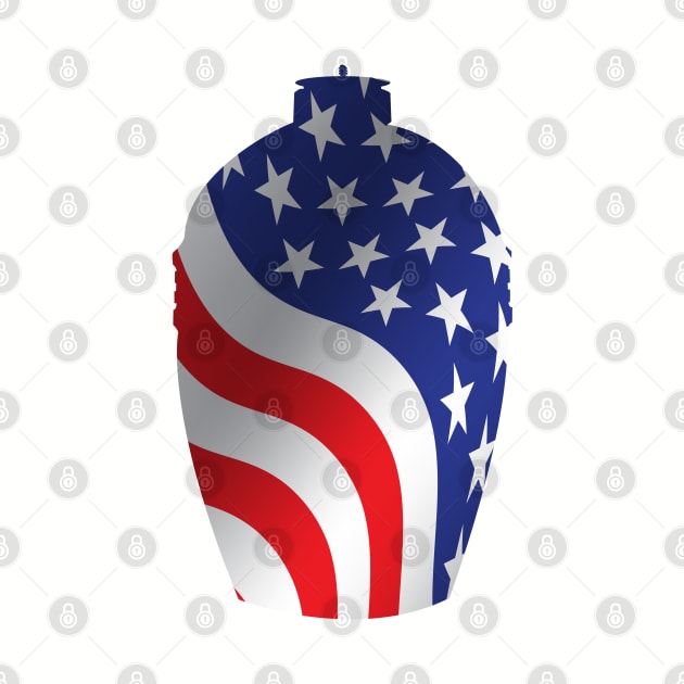 Big Green Egg design with American Flag Overlay by Mackabee Designs