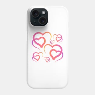 Gradient Heart Pattern Phone Case