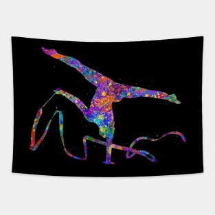 Rhythmic gymnastics ribbon watercolor art Tapestry