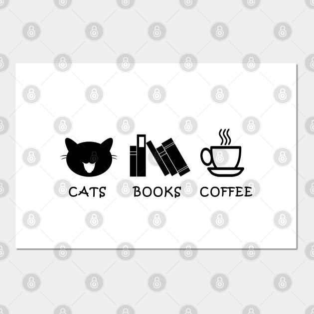 Cats Books Coffee Cats Posters And Art Prints Teepublic