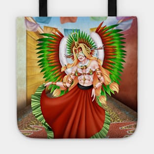 Christmas Quetzalcoatl Skirt Tecnica Mask Background Tote