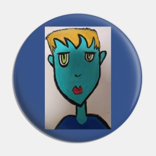 Blue Face kid Pin