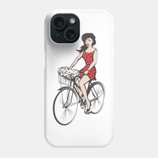 Girl on a bicycle Phone Case