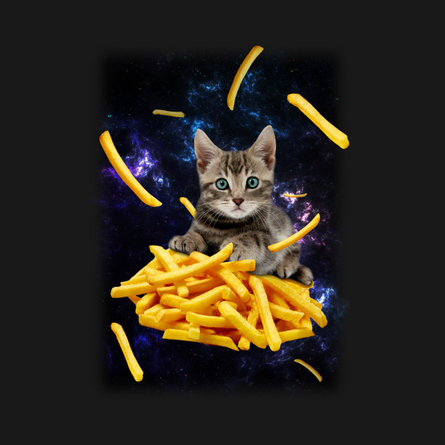French Fry Cat In Space Space Phone Case Teepublic