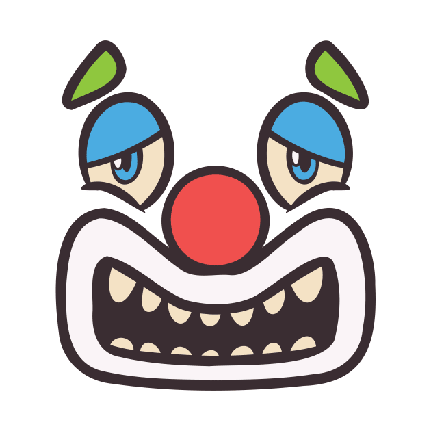 Funny Clown Face Cartoon Illustration by unlesssla