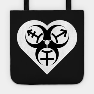 Trans Biohazard Heart - White Tote