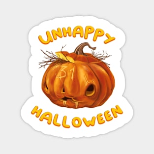 Unhappy Halloween Dead Pumpkin Magnet