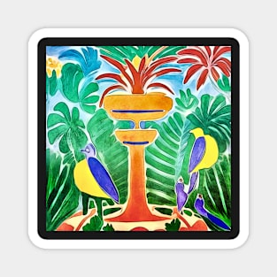 Fountain with birds-Matisse inspired Magnet