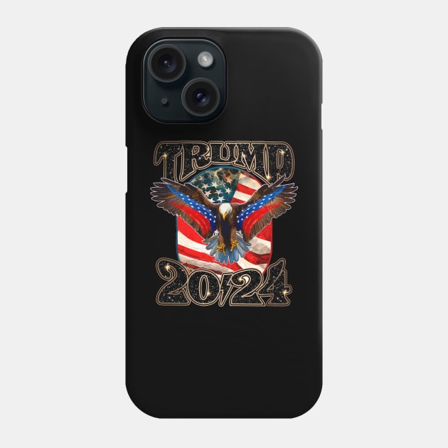 Trump 2024 eagle Phone Case by bonsauba