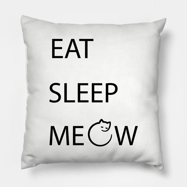 Eat Sleep Meow shirt Pillow by PattayaShop