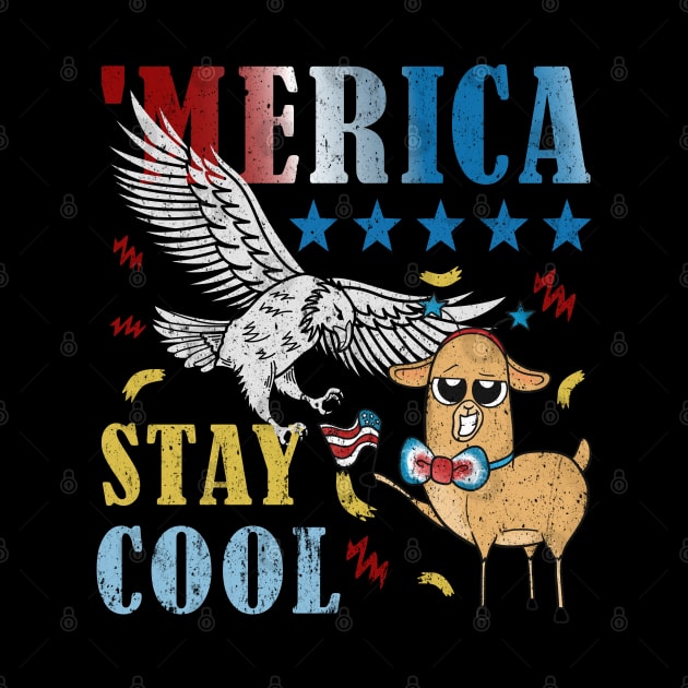 Merica Funny Eagle and Llama Stay Cool by alcoshirts