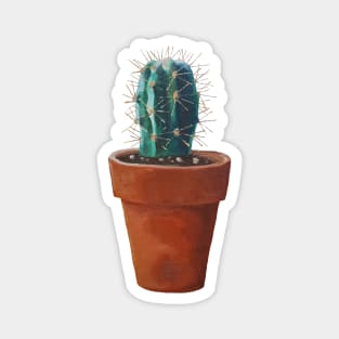 Cactus - prickly potted plant painting Magnet