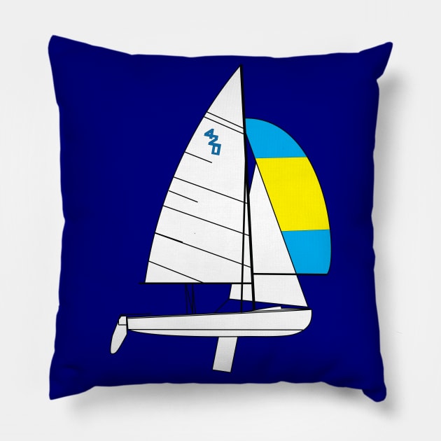 International 420 Sailboat Pillow by CHBB