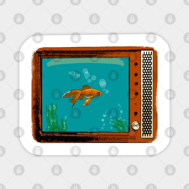 Fishtank Television Magnet by Siniguelas