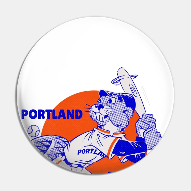 Retro Portland Beavers Pin by LocalZonly