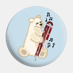 Contrabassoon Polar Bear Pin