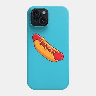 Hotdog Cartoon Vector Icon Illustration (3) Phone Case