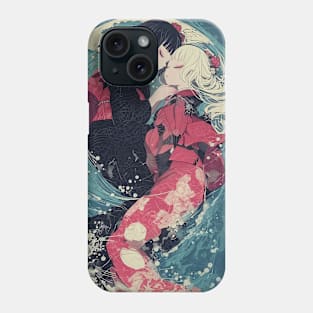 Geisha dragon in water 7201 Phone Case