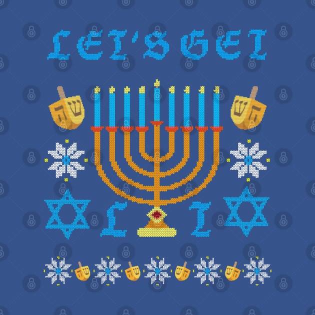 Let's Get Lit - Hanukkah Ugly Christmas by meowstudio