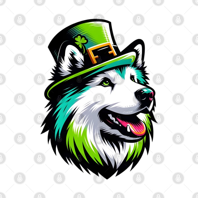 Karelian Bear Dog Celebrating Saint Patrick's Day by ArtRUs