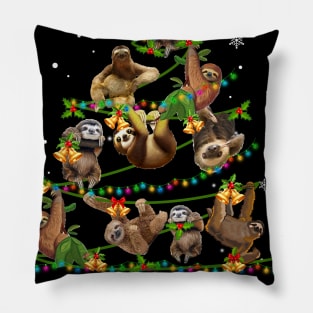 Cute Sloth Christmas Tree Xmas Gift Pillow