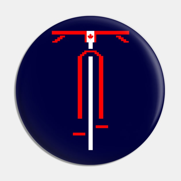 Canadian Flag Biking Pixel Icon Symbol Art Cycling Love Bike Riding Canada Art Pin by TeeCreations