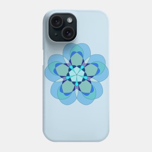 Geometric Blue Snowflake Phone Case