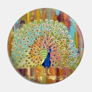 Rainbow Peacock Pin