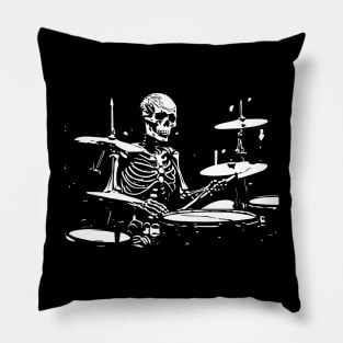 skeleton drummer Pillow