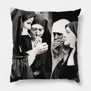 Smoking Nuns Pillow