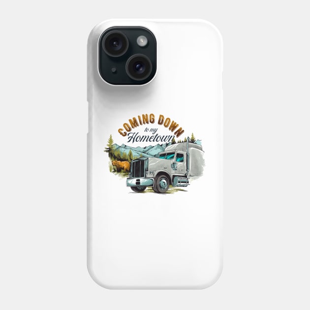 Big rig truck coming home Phone Case by JMLAstudio