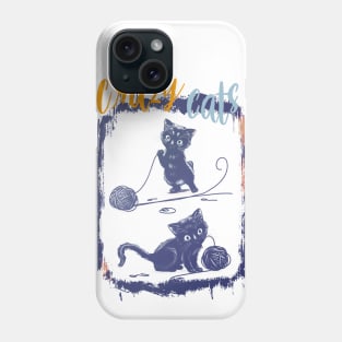 Cats playing with balls of yarn Funny T-shirt 05 Phone Case