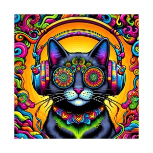 Trippy Music Cat #2 T-Shirt