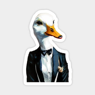 Duck in a tuxedo ready for a night on the town Magnet