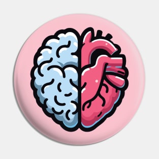 Half Heart Half Brain: Mindfulness Pin